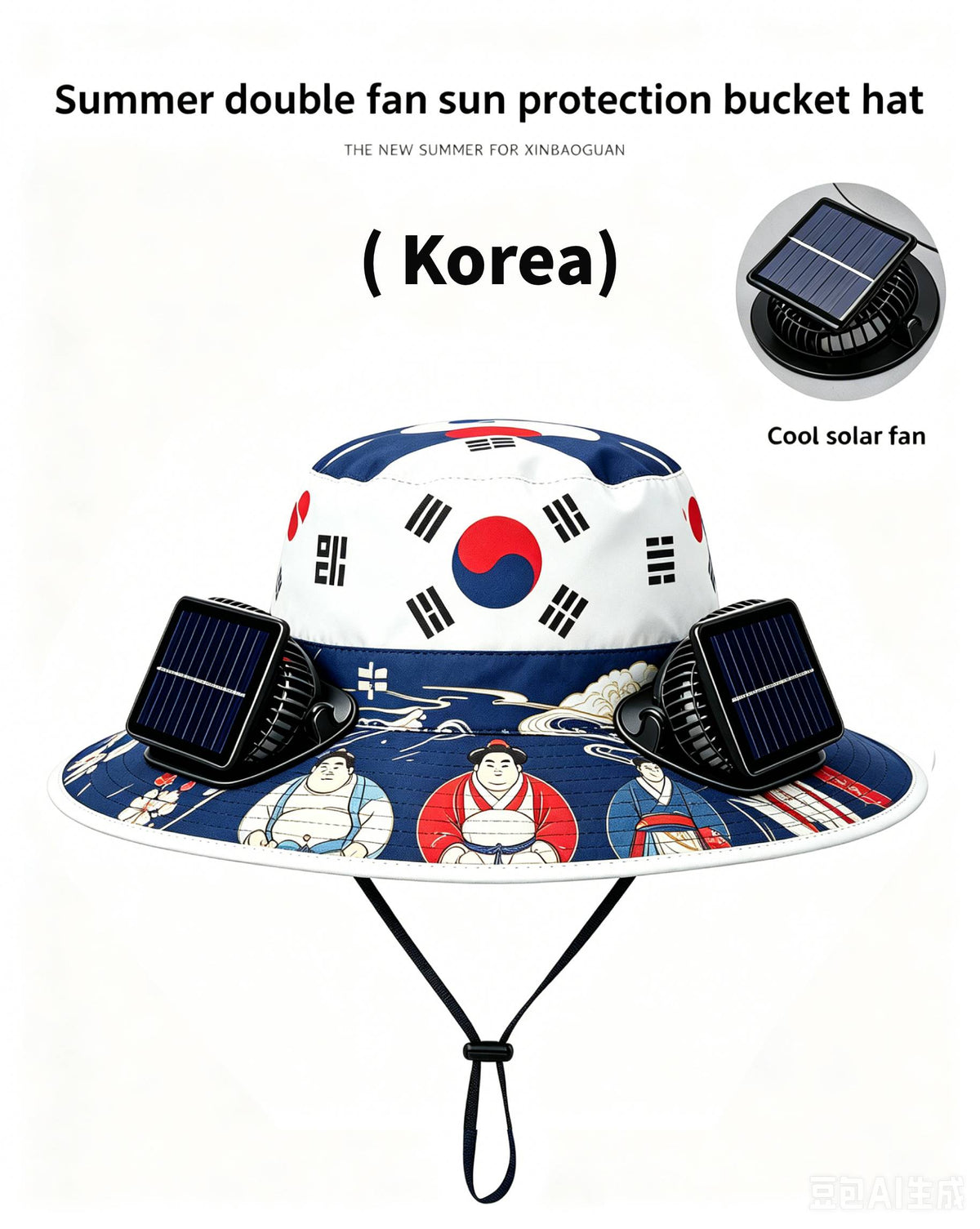 🔥2026 Flag Printed Solar Fan Hat - Premium Long Battery Comfort