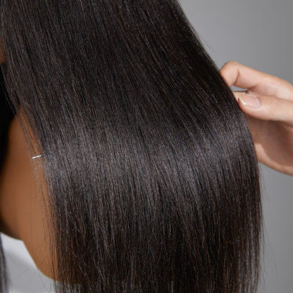 Natural Hairline Yaki Straight Glueless 13x4 Frontal HD Lace Long Wig 100% Human Hair - US Only
