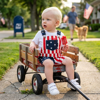 American Flag Toddlers Overalls