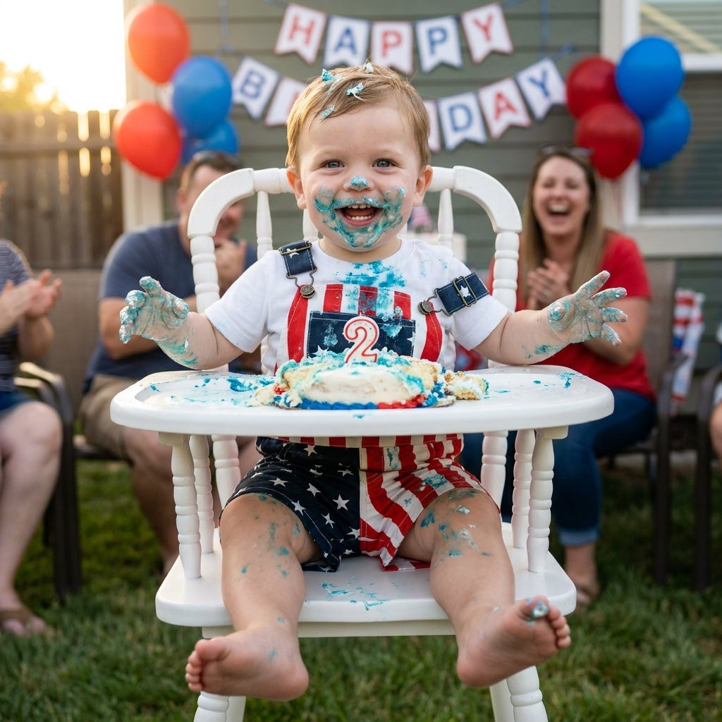 American Flag Toddlers Overalls