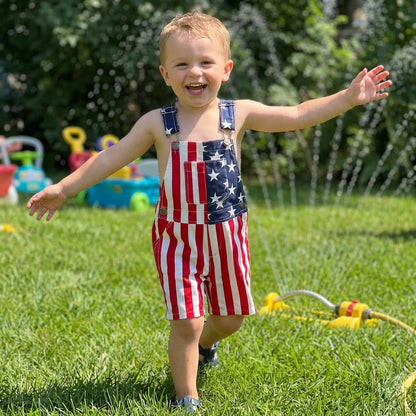 American Flag Kids Overalls