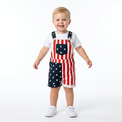 American Flag Toddlers Overalls