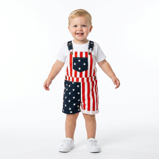 American Flag Toddlers Overalls