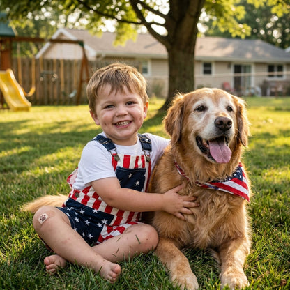American Flag Toddlers Overalls