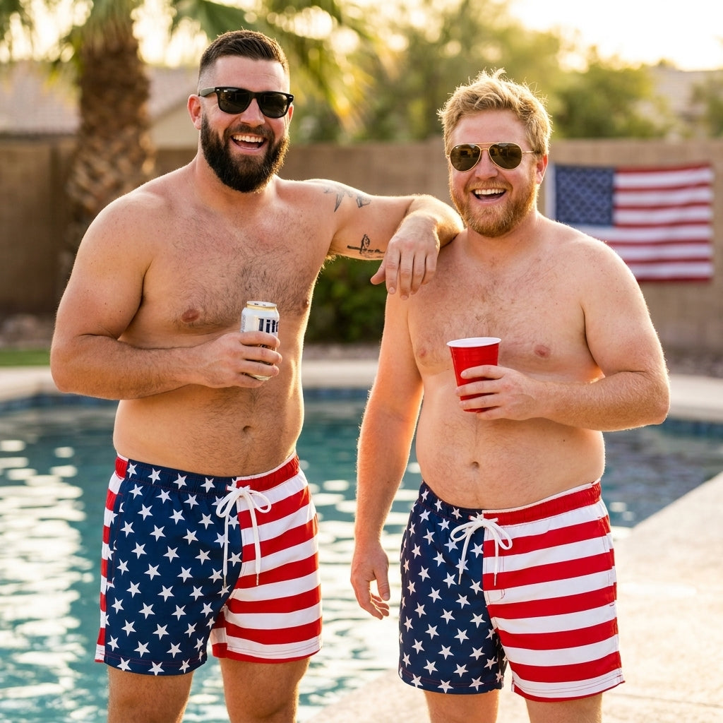 American Flag Swim Shorts