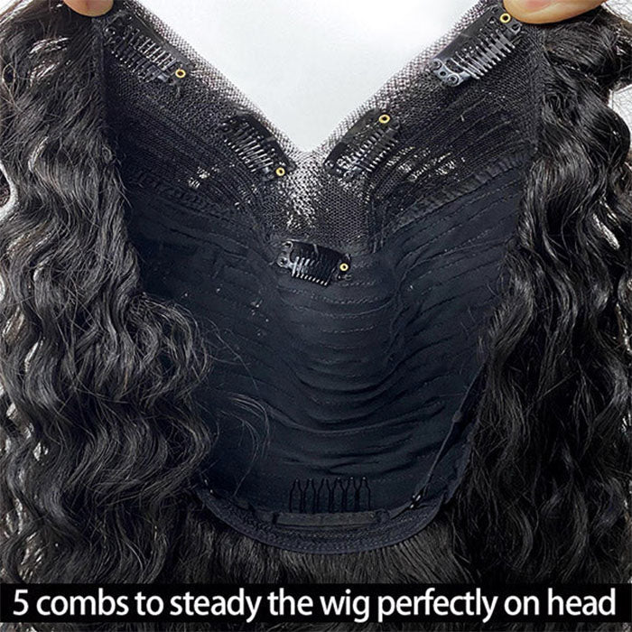 No Leave Out V/U Part Wig Deep Wave Human Hair Wigs Beginnger Friendly Easy Install
