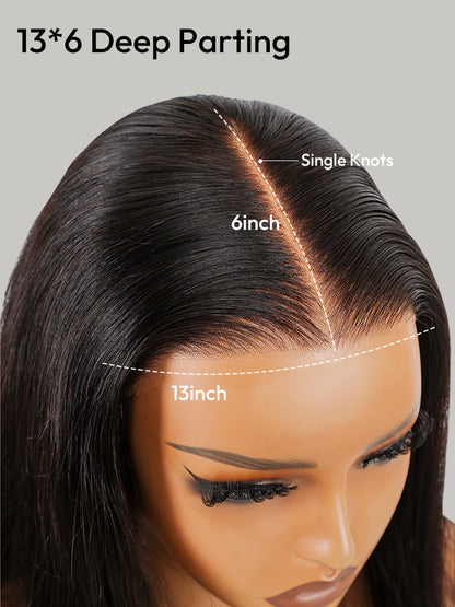 HD Lace Super Natural Hairline 28-40inch Silky Straight 13x6 Frontal Lace Wig Human Hair Pre-bleached