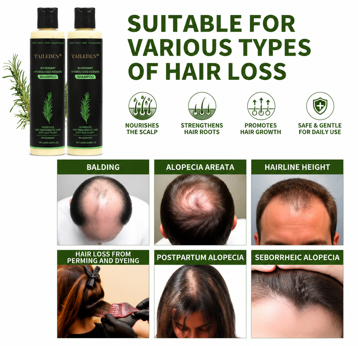 🔥LAST DAY 50% OFF - 🌿TAILEDEN® Organic Rosemary Hair Growth Shampoo