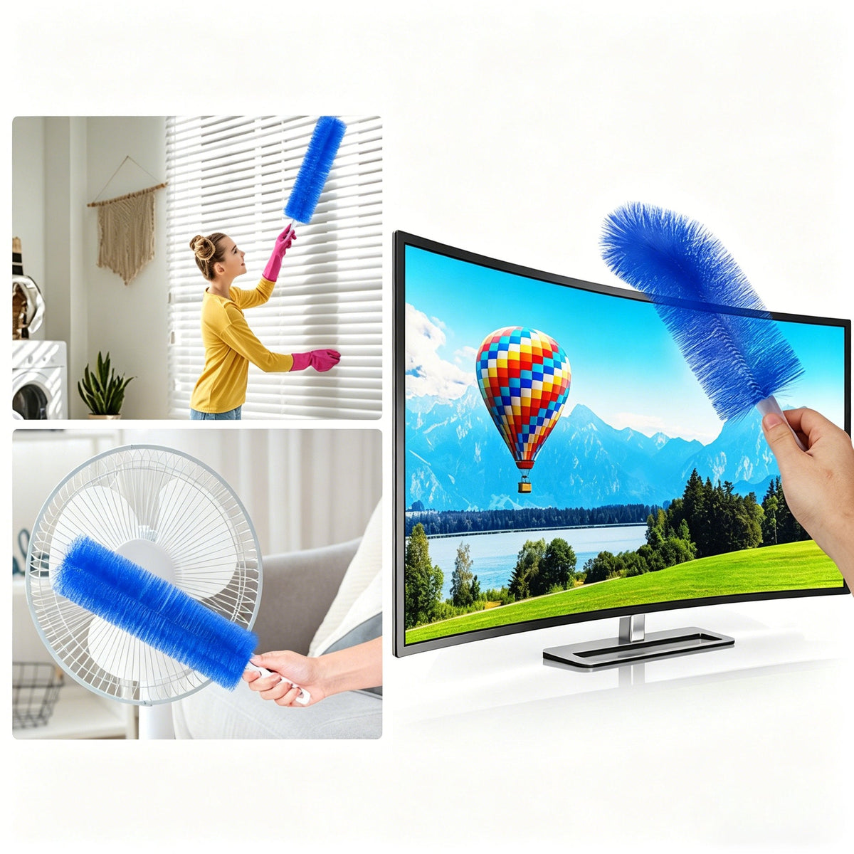 Bendable Microfiber Head,Reusable Dust Remover