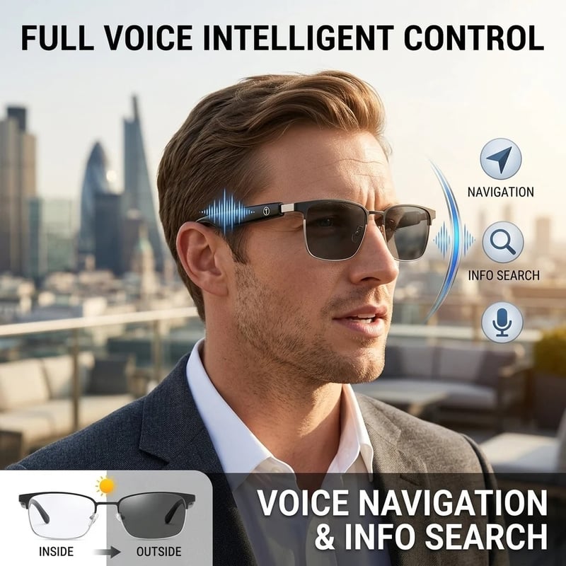 😎AI Bluetooth Smart Photochromic Sunglasses