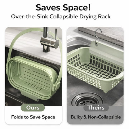 2-in-1 Foldable Sink Colander - Anti-Clog Filter & Organizer