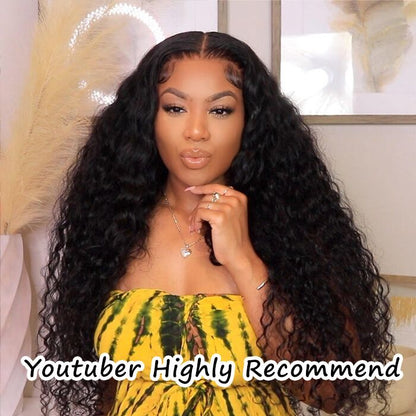 HD Lace Wigs Realistic 13*4 Lace Front Wigs Human Hair Deep Wave Skinlike HD lace Wig with Invisible Bleached Knots Pre Plucked Hairline