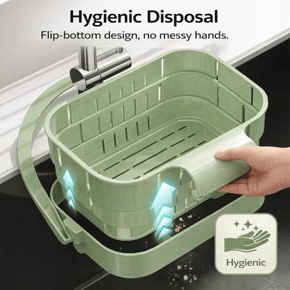2-in-1 Foldable Sink Colander - Anti-Clog Filter & Organizer