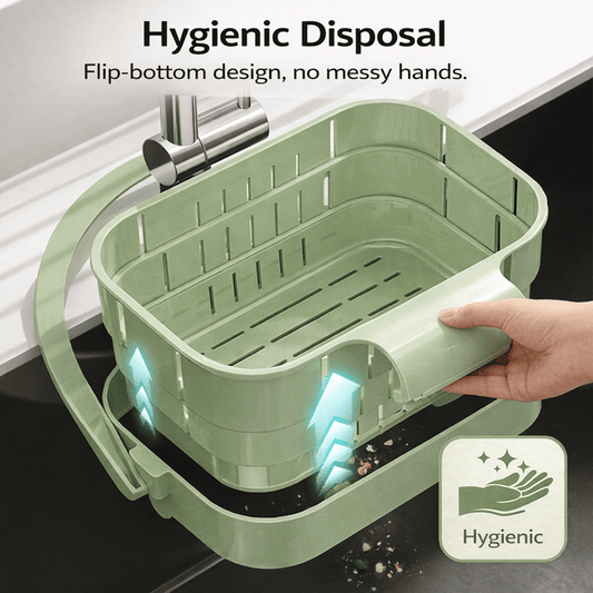 2-in-1 Foldable Sink Colander - Anti-Clog Filter & Organizer