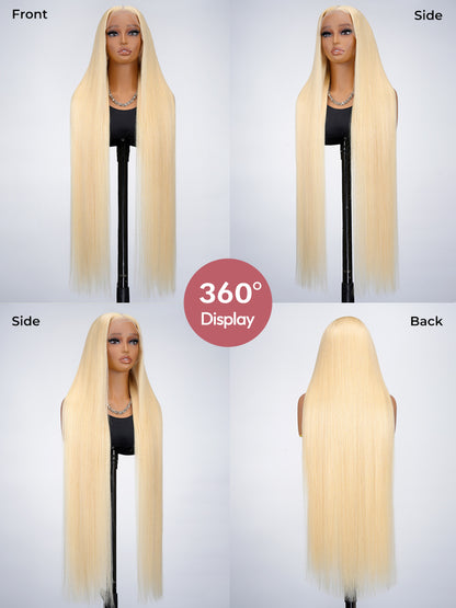 Blonde Straight 40 Inch 250% Density Long Wig With 13x6 HD Lace Front Wig
