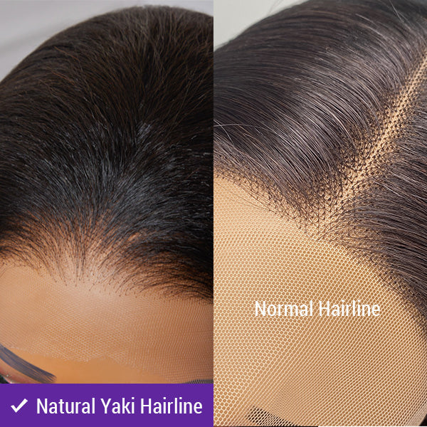 Natural Hairline Yaki Straight Glueless 13x4 Frontal HD Lace Long Wig 100% Human Hair - US Only