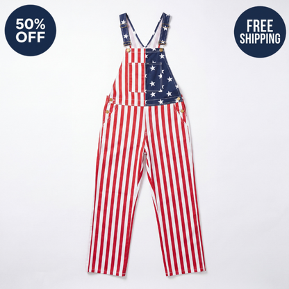 American Flag Long Overalls
