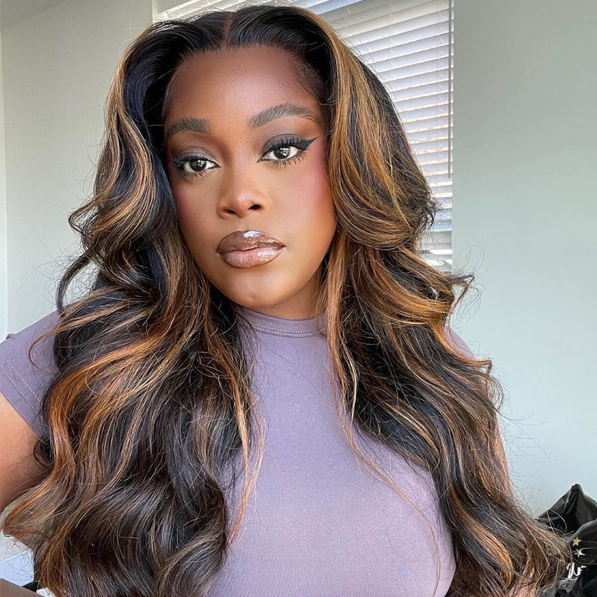 Balayage Highlight Put on go® Glueless Wig Pre Cut 8*5 HD Lace Closure Wigs Human Hair 220% Density