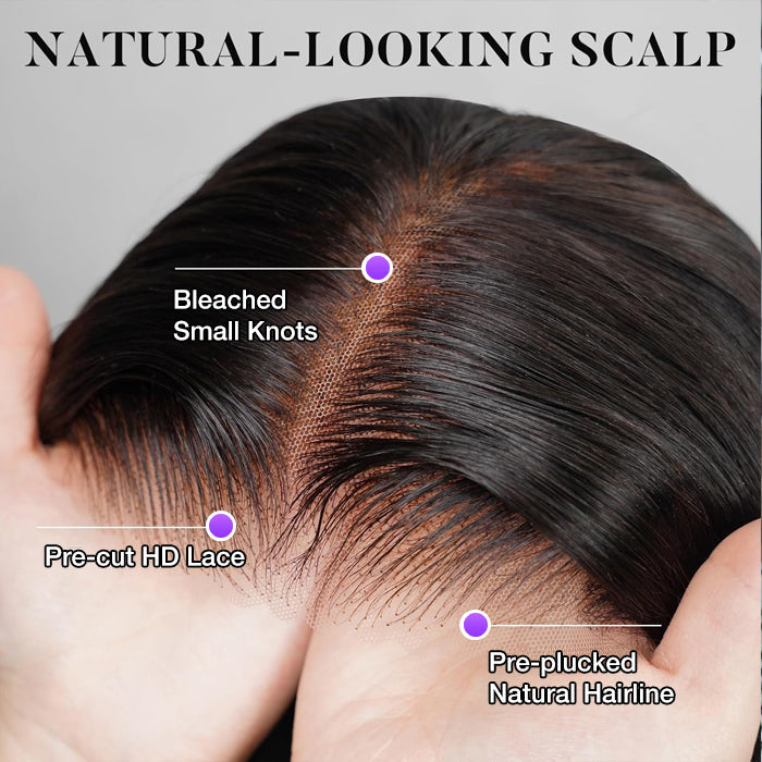 Body Wave Wigs 4x4 Pre Cut Lace Closure Wigs Pre Plucked Glueless Human Hair Wigs