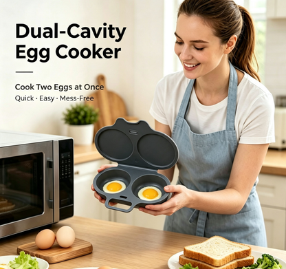 ⏰Last Day Sale-Buy 1 Get 1 Free⏰Microwave Egg Poacher – Dual-Cavity Steamer, Rapid Heating, Non-Stick PP – Ideal for Home, Office & Travel! 🔥