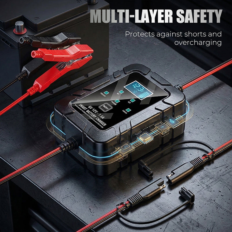 ⚡ 1.5A 6V/12V Automatic Battery Charger – Fast, Safe & Reliable Charging 🔋✨