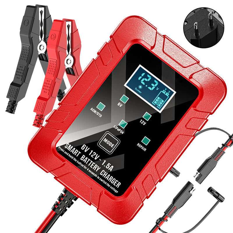 ⚡ 1.5A 6V/12V Automatic Battery Charger – Fast, Safe & Reliable Charging 🔋✨