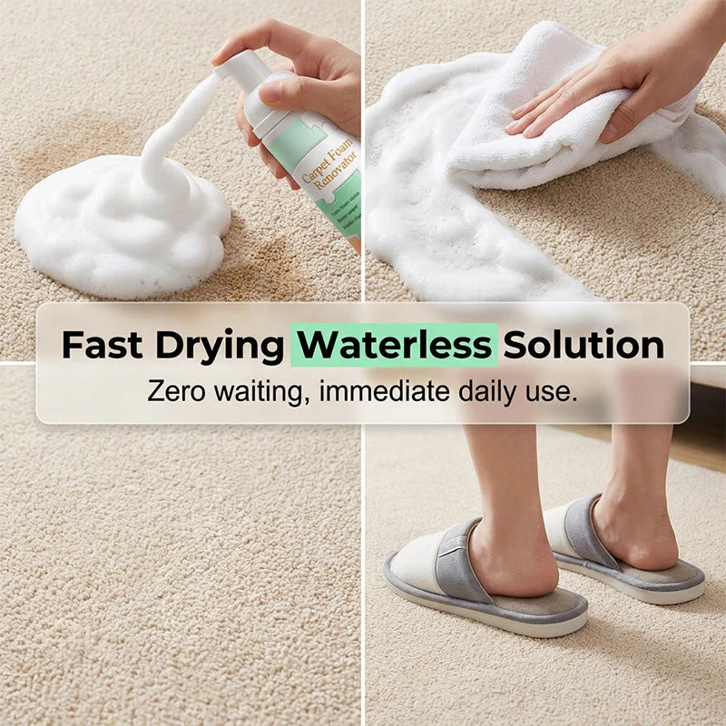 🥳2026 HOT SALE-✨Waterless Carpet Foam Stain Remover with Towel– fresh in minutes! 🧼💨