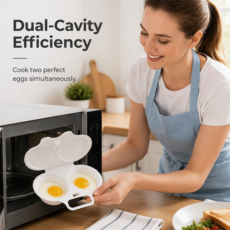 ⏰Last Day Sale-Buy 1 Get 1 Free⏰Microwave Egg Poacher – Dual-Cavity Steamer, Rapid Heating, Non-Stick PP – Ideal for Home, Office & Travel! 🔥