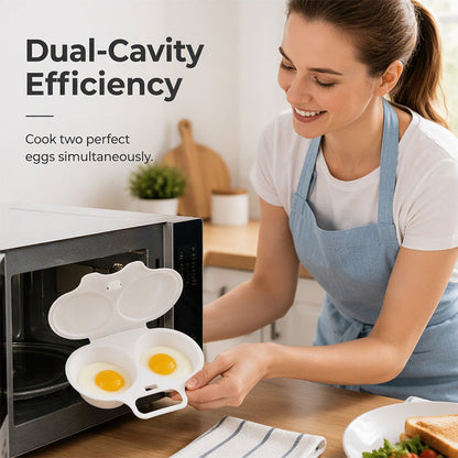 ⏰Last Day Sale-Buy 1 Get 1 Free⏰Microwave Egg Poacher – Dual-Cavity Steamer, Rapid Heating, Non-Stick PP – Ideal for Home, Office & Travel! 🔥