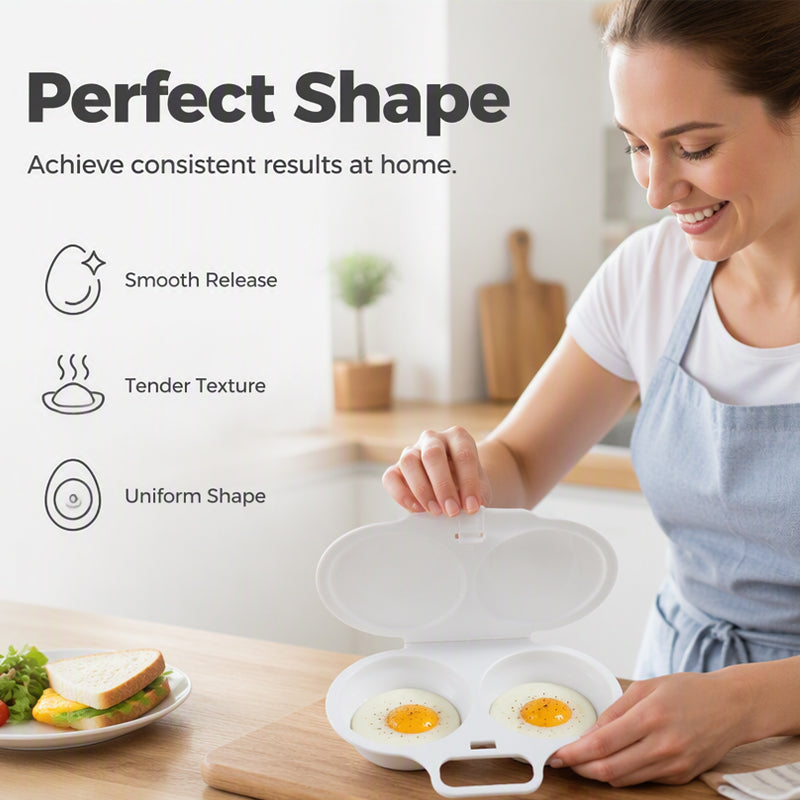 ⏰Last Day Sale-Buy 1 Get 1 Free⏰Microwave Egg Poacher – Dual-Cavity Steamer, Rapid Heating, Non-Stick PP – Ideal for Home, Office & Travel! 🔥