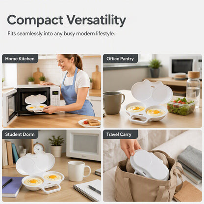 ⏰Last Day Sale-Buy 1 Get 1 Free⏰Microwave Egg Poacher – Dual-Cavity Steamer, Rapid Heating, Non-Stick PP – Ideal for Home, Office & Travel! 🔥