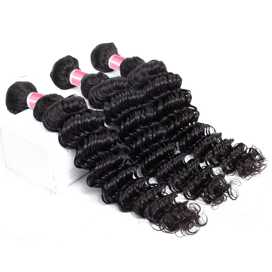 Brazilian Deep Wave Hair 3 Bundles Hermosa Hair 10A 100% Virgin Human Hair Extension