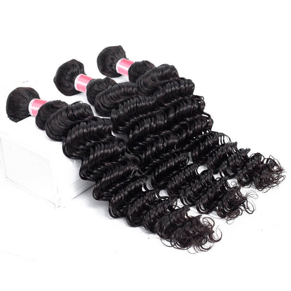 Brazilian Deep Wave Hair 3 Bundles Hermosa Hair 10A 100% Virgin Human Hair Extension