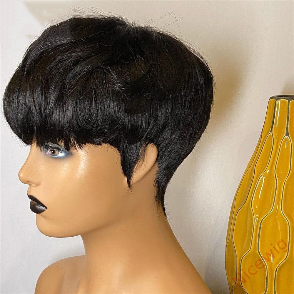 Glueless Short Wig 4Inch Bob Straight Hair