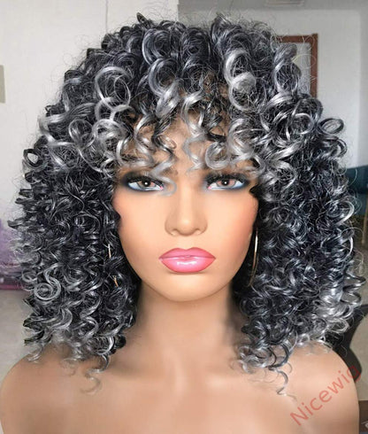New Fashion Summer Natural Curly Wig With Bangs